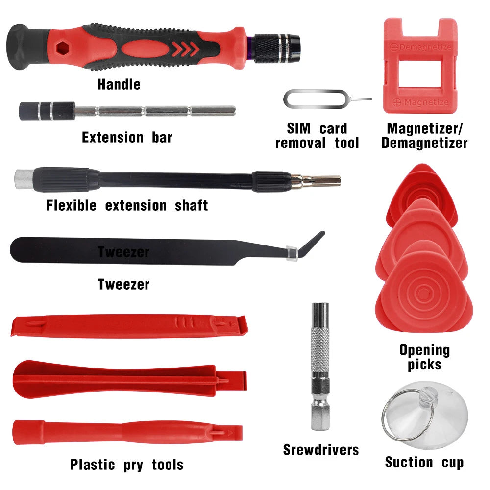 Juego de destornilladores de precisión 115 en 1, Kit de herramientas de reparación magnética multifuncional para ordenador, portátil, teléfono, MacBook, reparaciones domésticas