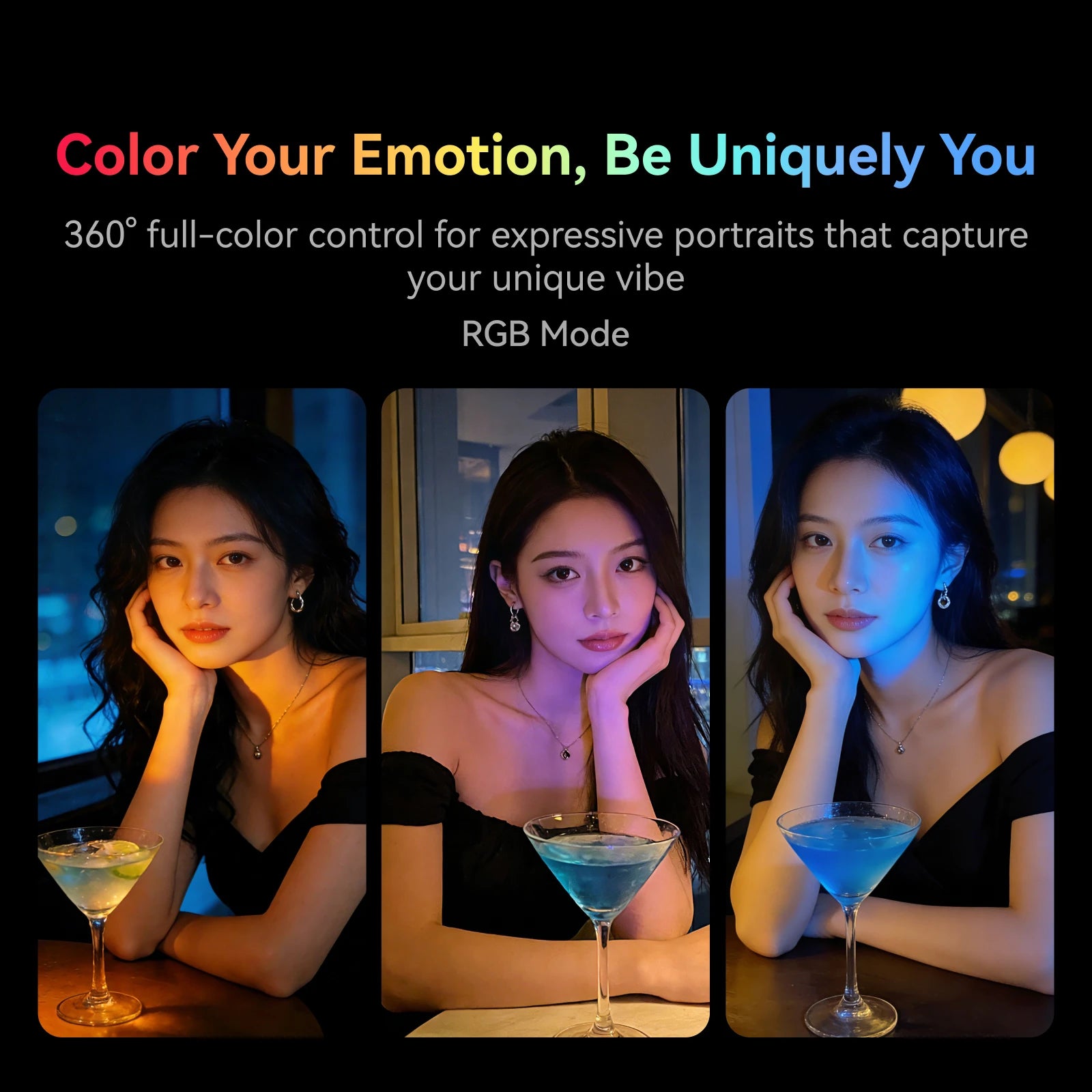 TELESIN Magnético 360 °   Mini Lámpara de Relleno RGB Giratoria, Luz para Selfies con 3 Modos de Color y Brillo Ajustables para Teléfonos Inteligentes iPhone y Android