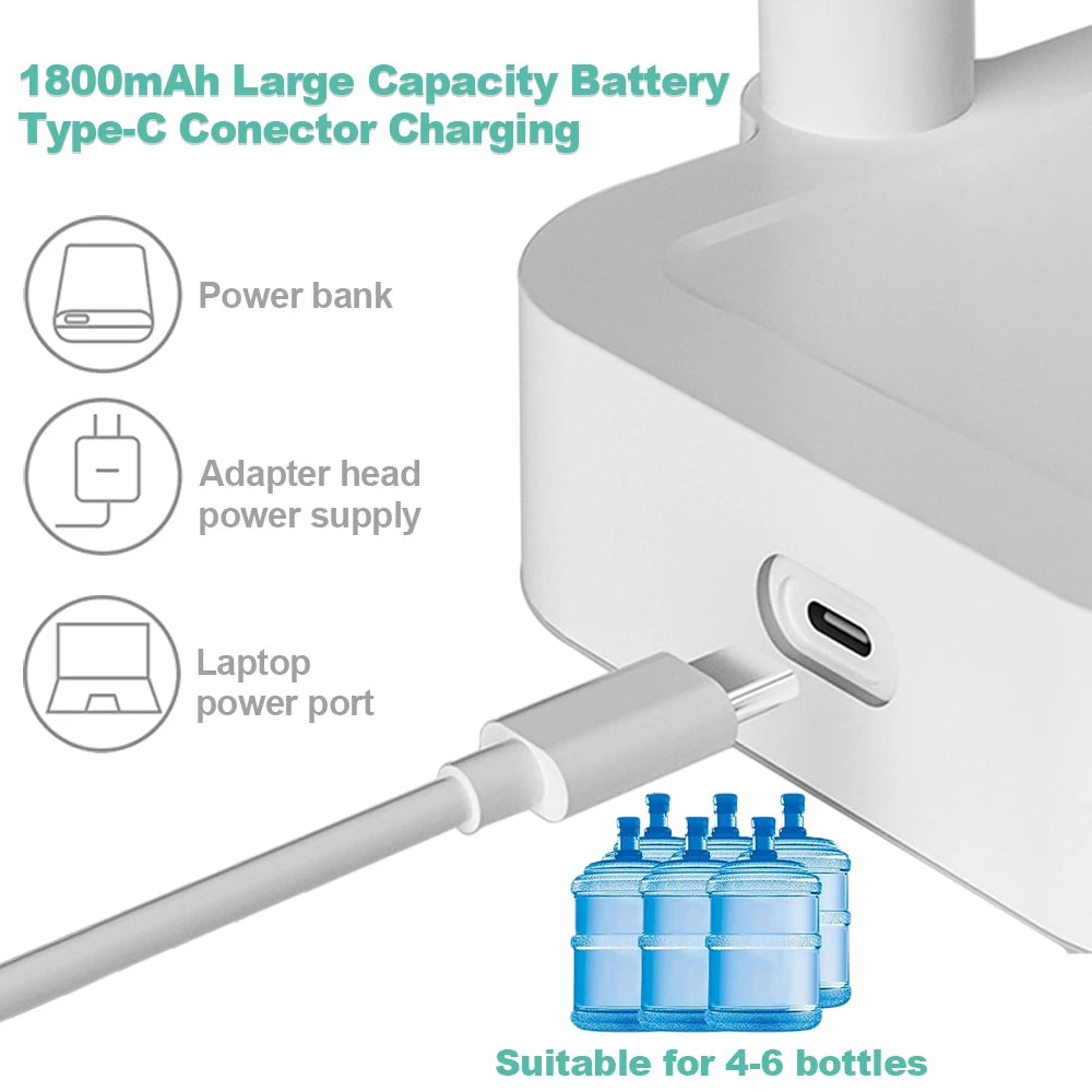 Dispensador de agua eléctrico portátil con bomba automática recargable