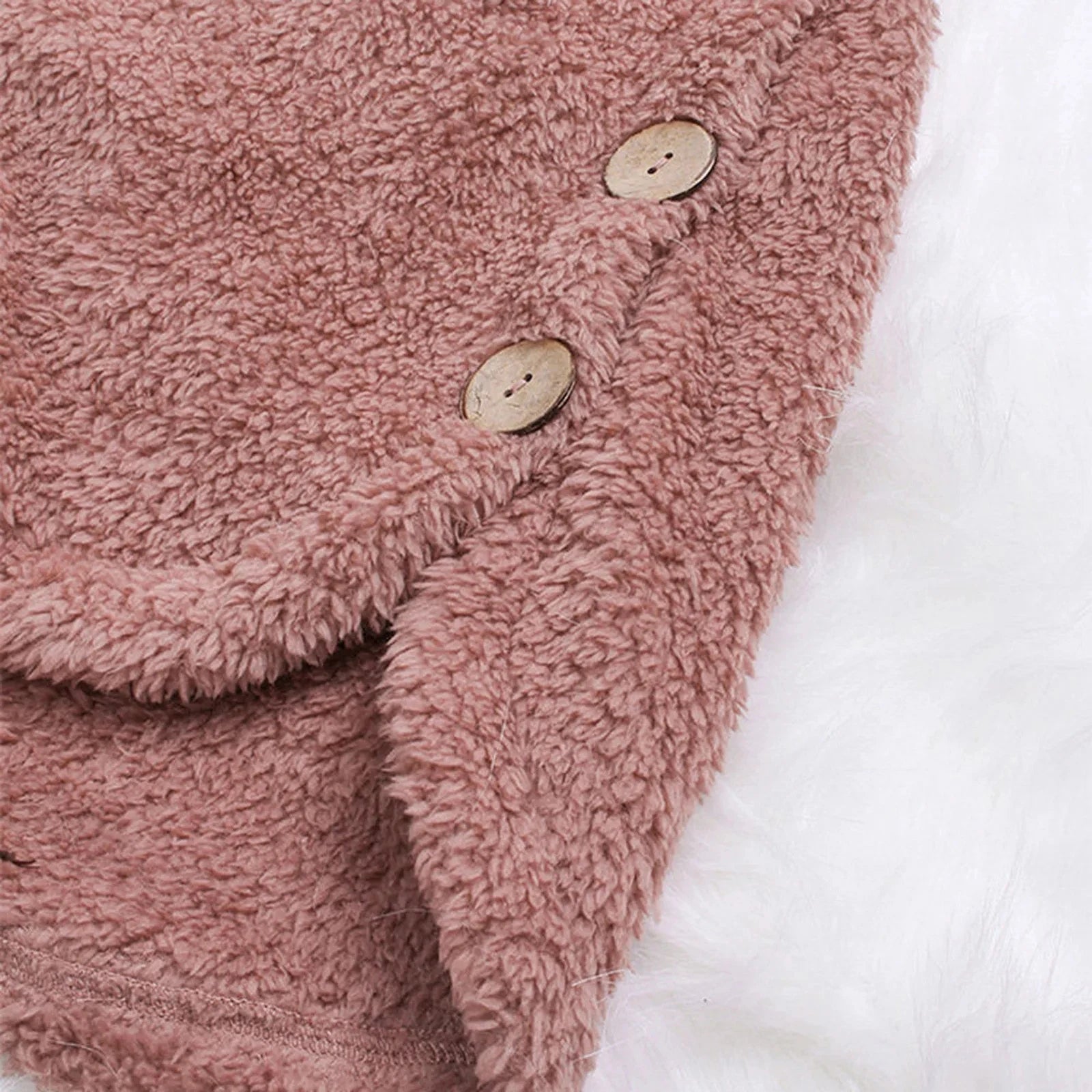 Otoño Invierno mujer abrigo cálido oso de peluche abrigo chaqueta de lana mujer abrigo de felpa chaqueta con capucha abrigos de mujer chaqueta de Color sólido