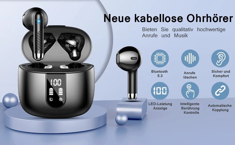Auriculares Inalámbricos Bluetooth 5.3 con ENC y 40h de Autonomía