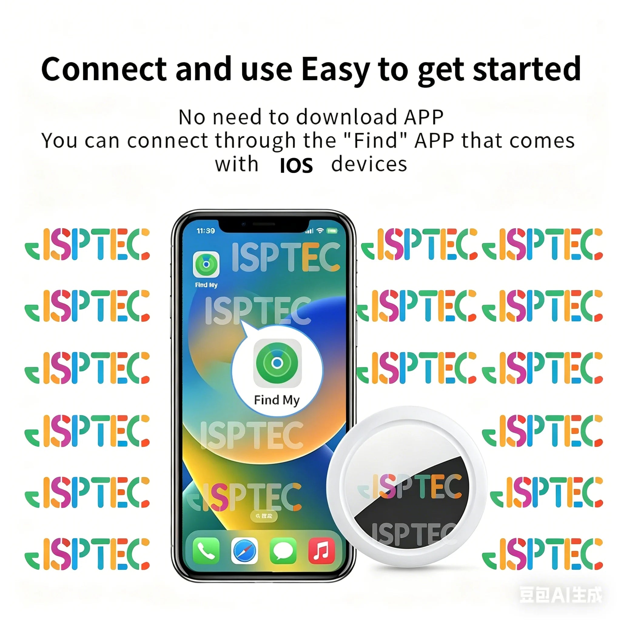 Etiqueta de Seguridad Bluetooth JSPTEC Basada en la Aplicación IOS Find My, Localizador Antipérdida IOS con Sonido, Recordatorio de Mensajes, Alarma, Buscador de Llaves IOS