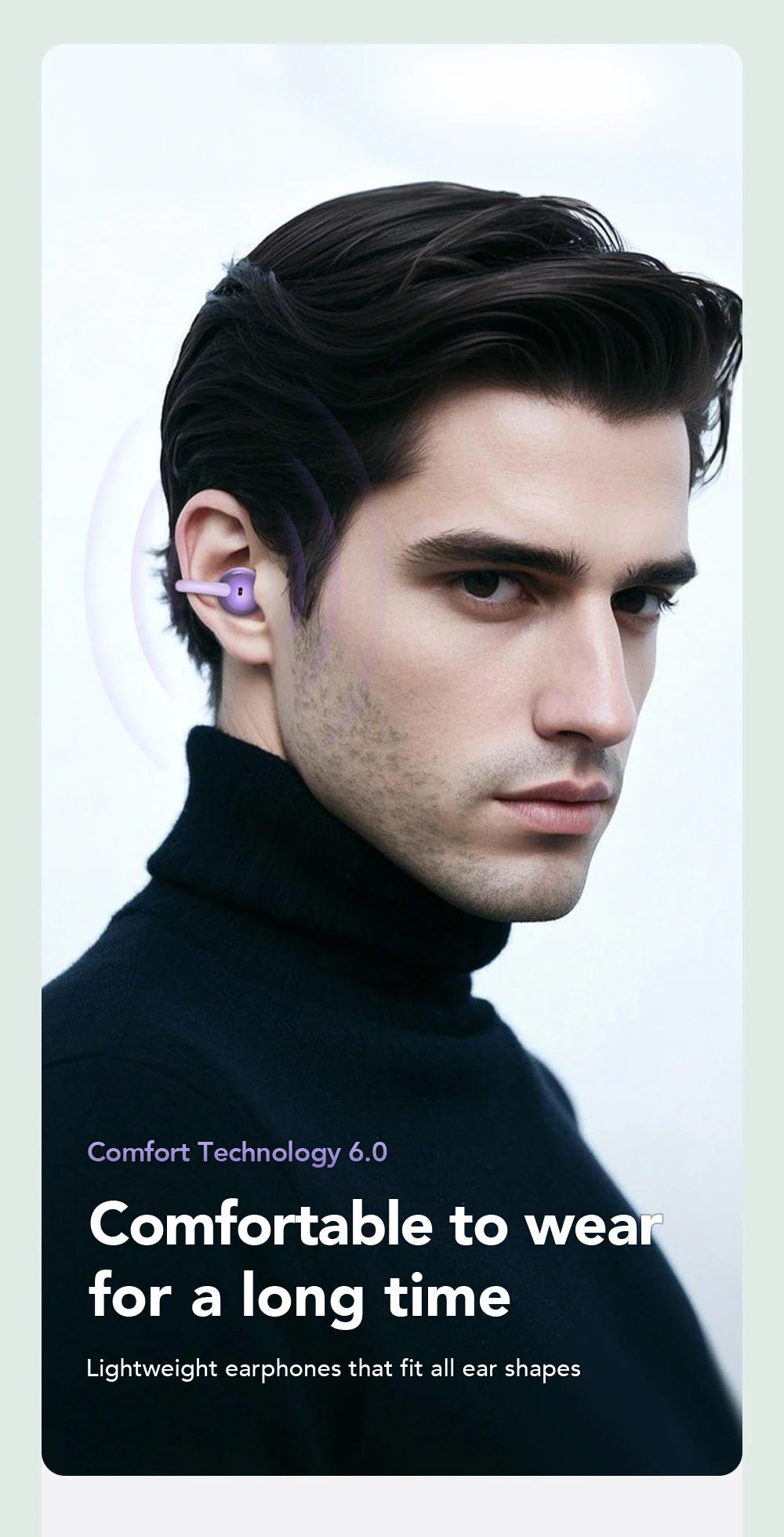 Auriculares Bluetooth HTC NE54 similares a NE32, auriculares inalámbricos con clip para la oreja, Bluetooth 6.0, pantalla táctil a color, sonido HiFi, conducción ósea