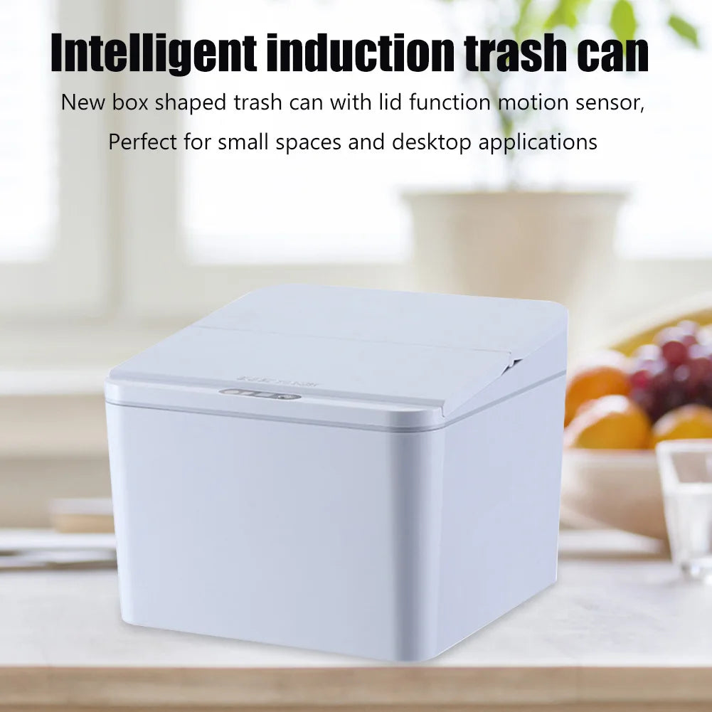 Papelera automática de escritorio con sensor por inducción, recargable USB, 4 L