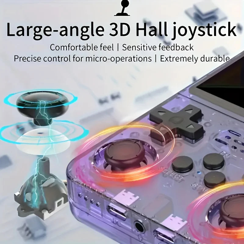 Consola de Juegos Portátil R36S, Pantalla IPS de 3.5 Pulgadas, 64G, Consola de Juegos Retro Clásica, Reproductor de Videojuegos de Bolsillo