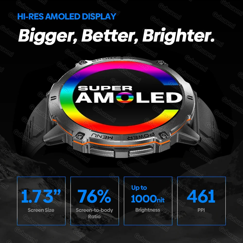 GUHUAVMI TANK X3 Reloj Inteligente Militar AMOLED