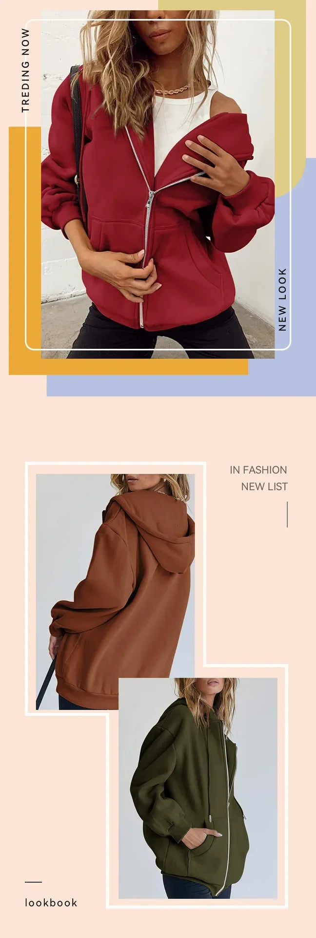 Sudadera gris con cremallera para mujer, chaqueta de otoño e invierno, ropa con capucha, sudaderas con bolsillos diarios, sudaderas con capucha lisas y versátiles de manga larga para mujer