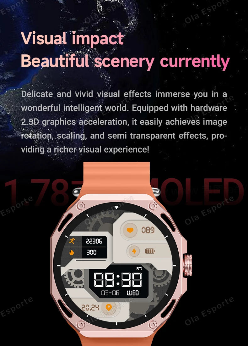 Reloj Inteligente AMOLED GPS con 7 Correas IP68