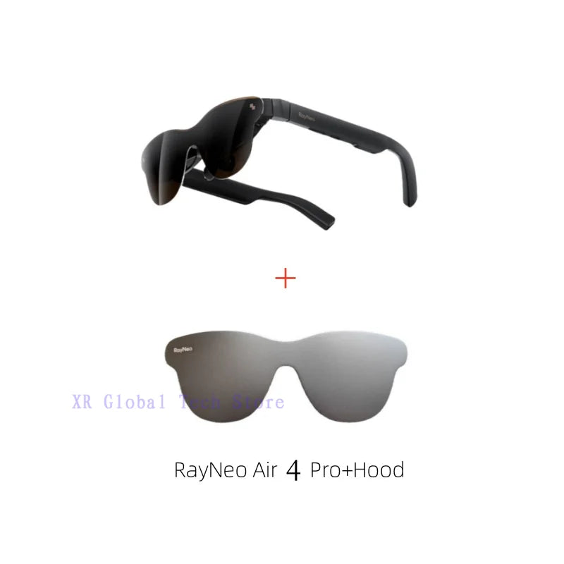 Gafas AR inteligentes RayNeo Air 4 Pro, compatible con HDR10, 3840 Hz, 4 parlantes, 1200 lentes, pantalla micro-OLED de doble capa, transparente