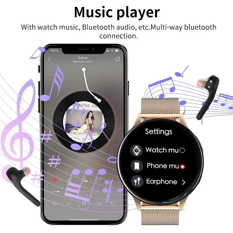 LIGE Reloj Inteligente Bluetooth Reproductor Música