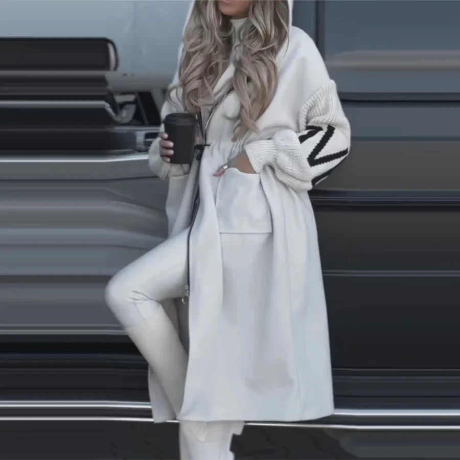 Autumu-Chaqueta Parka de invierno para mujer, abrigo largo blanco con capucha, abrigos gruesos y cálidos, ropa informal elegante a la moda para mujer