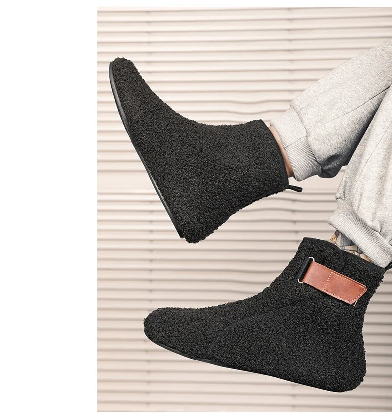 YRZL, zapatos de algodón de invierno, botines para hombre, zapatillas ligeras sin cordones cálidas, mocasines de algodón de felpa para interiores, zapatos cálidos de invierno para hombre