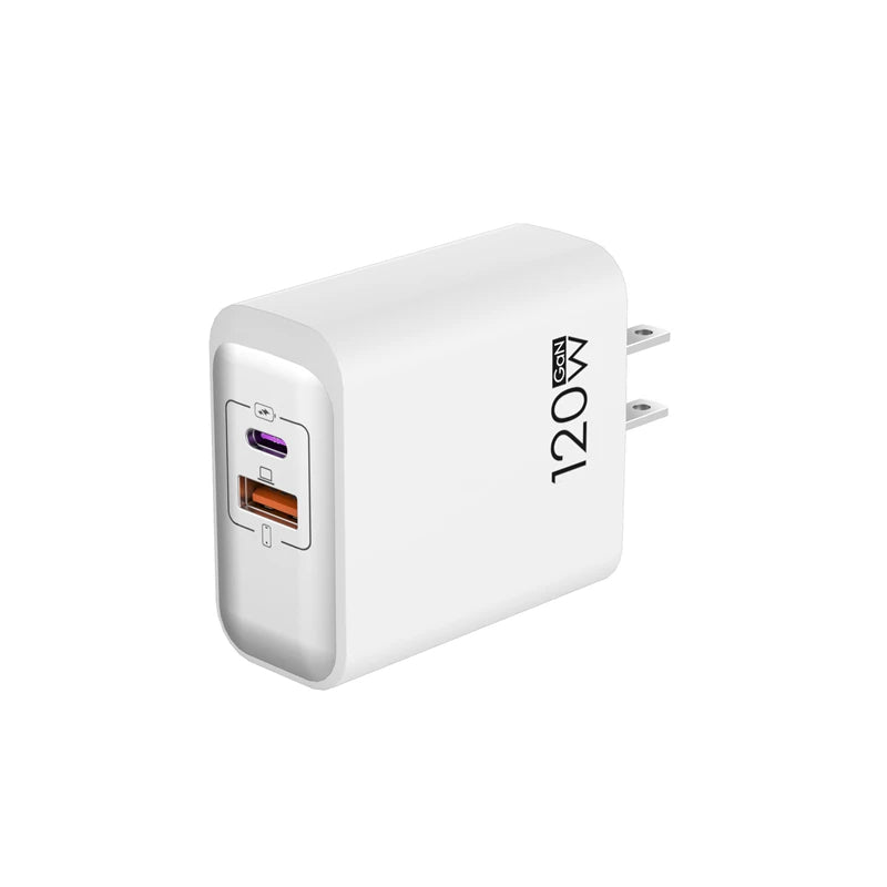 Cargador GaN 120W A+C EU/US/UK con Carga Rápida para Móviles