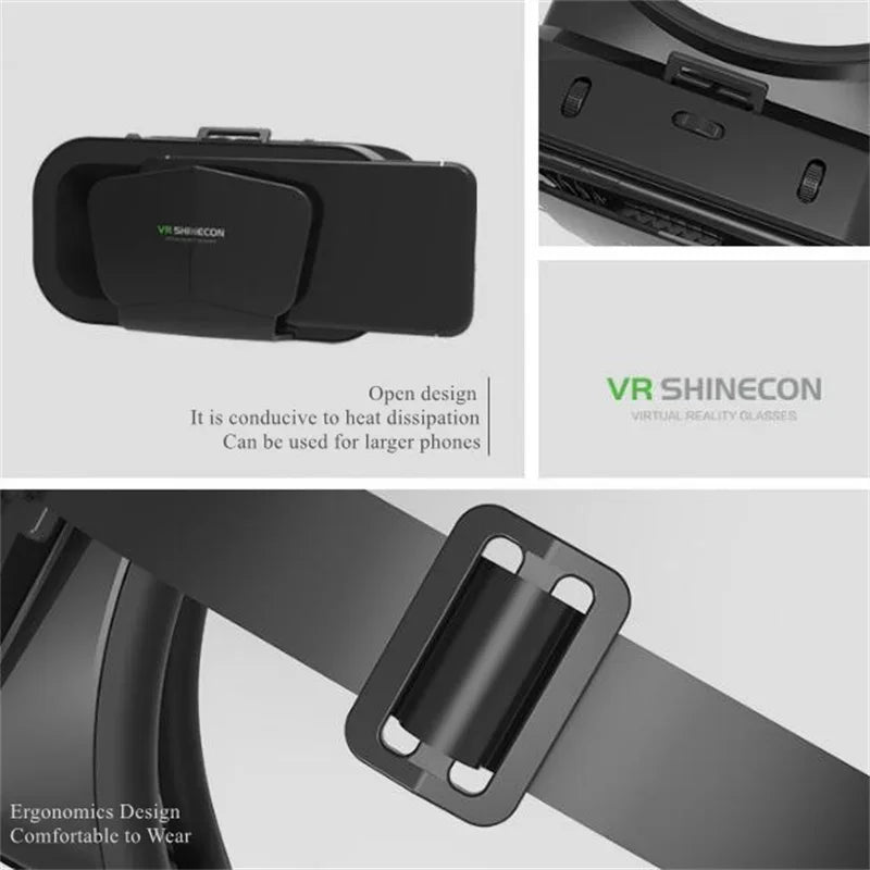 Shinecon VR gafas 3D auriculares dispositivo de Realidad Virtual casco gafas lentes teléfono inteligente móvil teléfono inteligente Realidade Viar VR