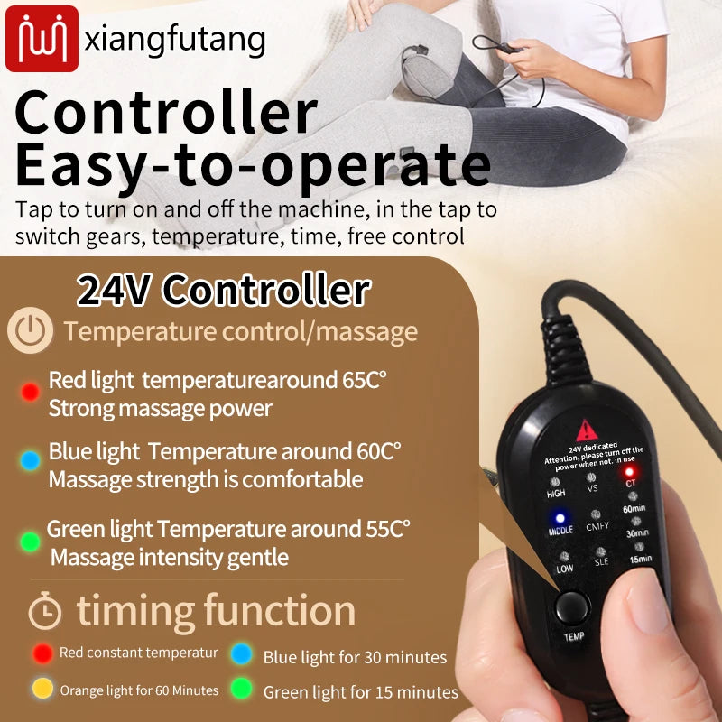 Rodillera eléctrica calentada, terapia de luz roja, vibración, amasado, dolor articular, alivio de la rigidez, circulación sanguínea, impulso para pierna y pie