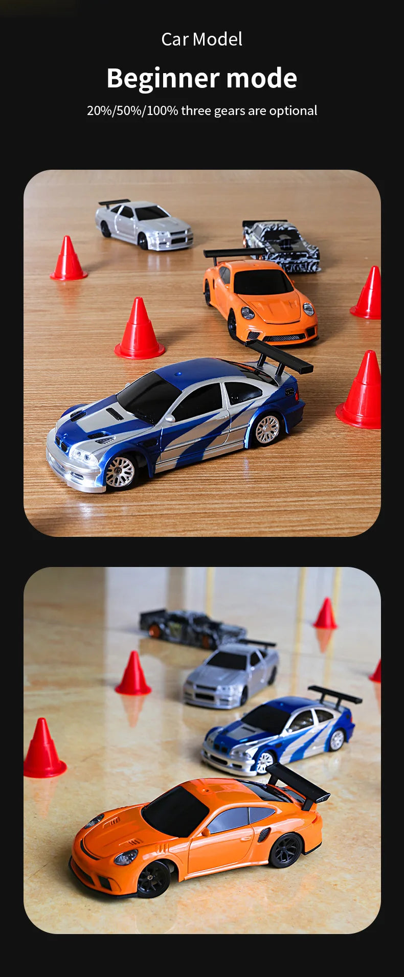 Auto de Drift RC 1:64 y 1:43 Control Remoto para Niños