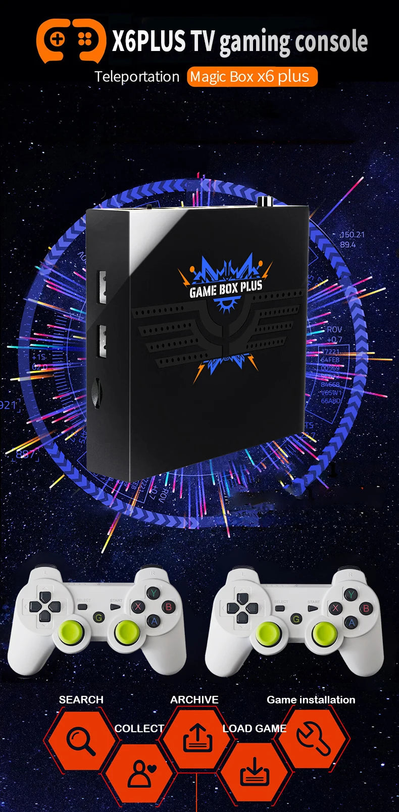 Coopreme X6 plus Home Arcade Game Box 64G con salida HD Joystick dual Más de 10000 PSP Juegos de lucha integrados para entretenimiento