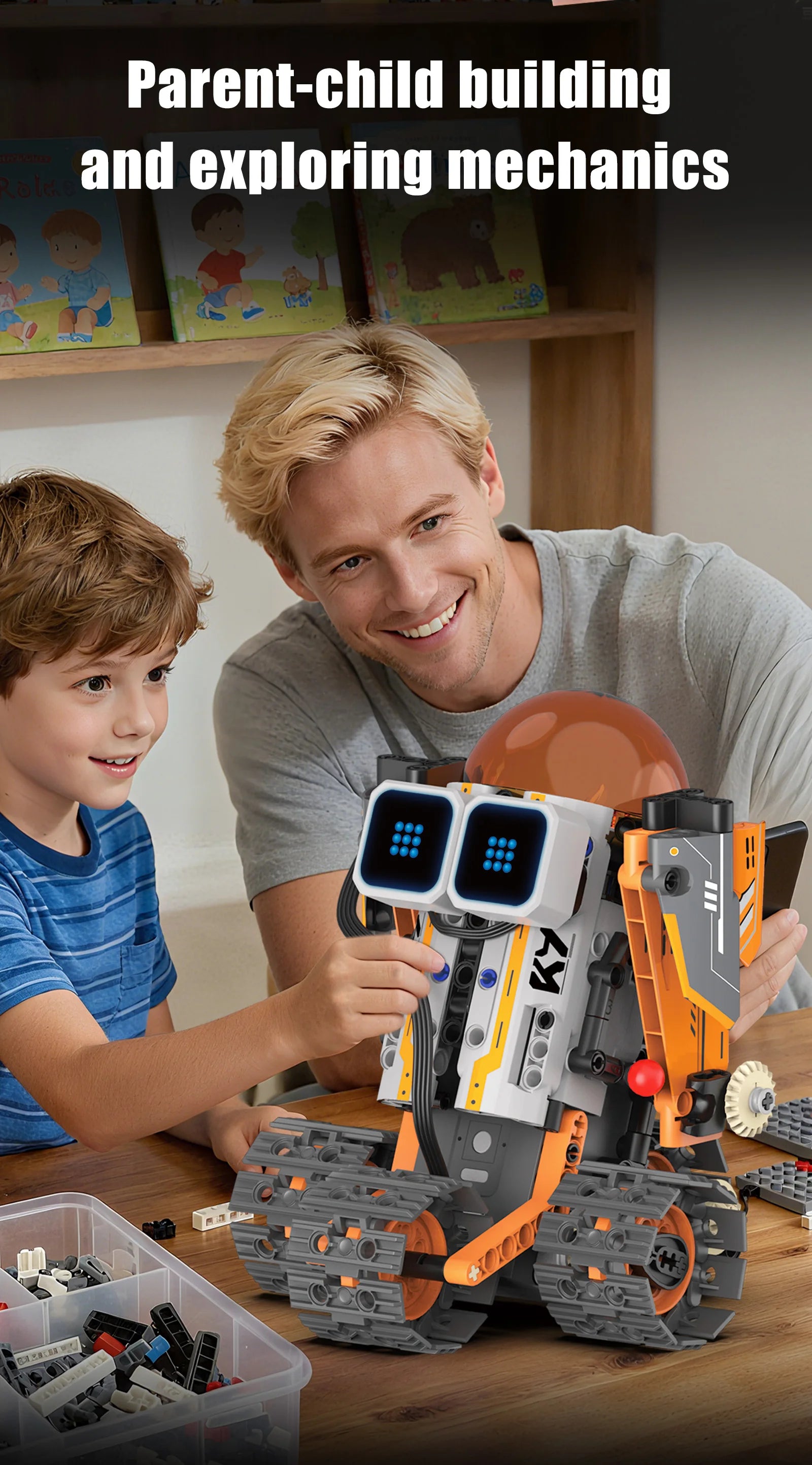 Montaje de modelo de robot transformable 5 en 1 con pantalla Digital, juguete de bloques de construcción de robot de control remoto, juguete para regalo para niños