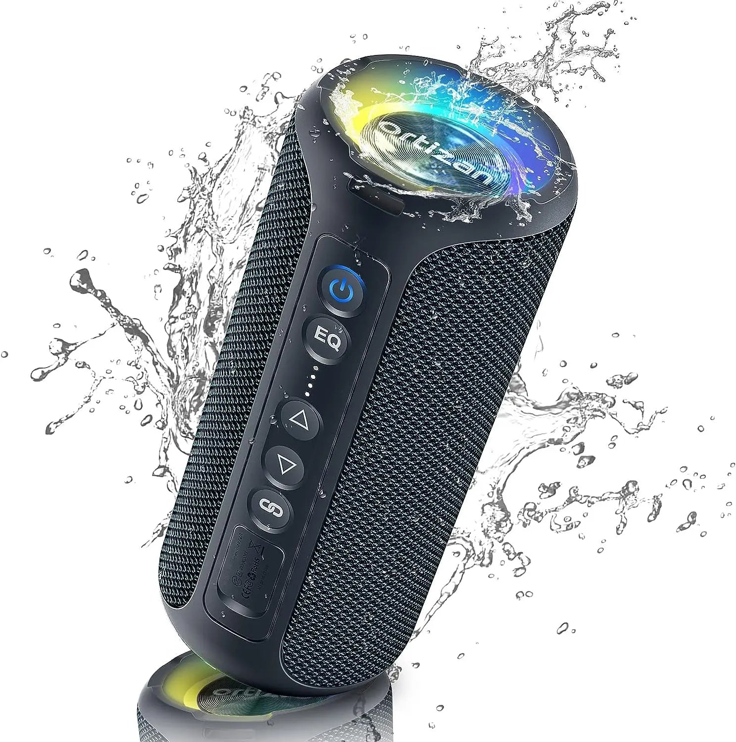Ortizan X8 Pro, Altavoz Bluetooth portátil impermeable, Luces RGB, Calidad de sonido premium