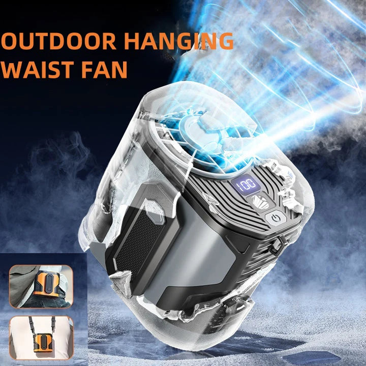 Ventilador portátil para colgar en la cintura, ventilador portátil con clip para la cintura para sitio de construcción al aire libre, luz nocturna para enfriar, Mini ventilador USB para colgar en el cuello