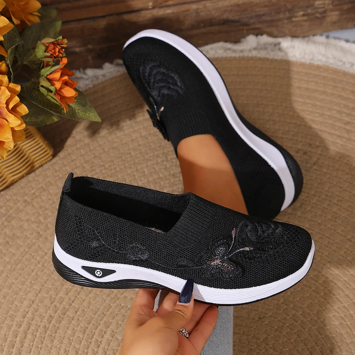 Zapatillas Deportivas de Punto Ligeras y Duraderas para Mujer, Microfibra Transpirable, Primavera Verano, para Uso Diario, Caminar al Aire Libre, Casual