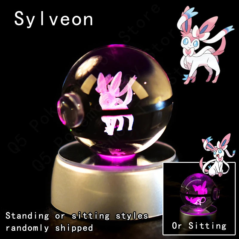 Lámpara Nocturna Pokémon Bola de Cristal 3D Pikachu