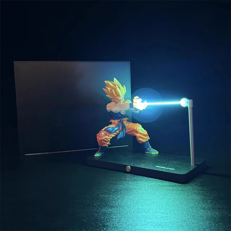 DRAGON BALL Son Goku Kamehameha lámpara de noche decoración de escritorio modelo noche anime que rodea juguetes para niños regalo de cumpleaños