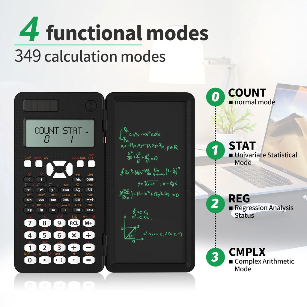 Mini calculadora científica con tableta de escritura, calculadoras, Bloc de notas, notas, electrónica de oficina, suministros escolares 991es Ms EX 82ms, nuevo