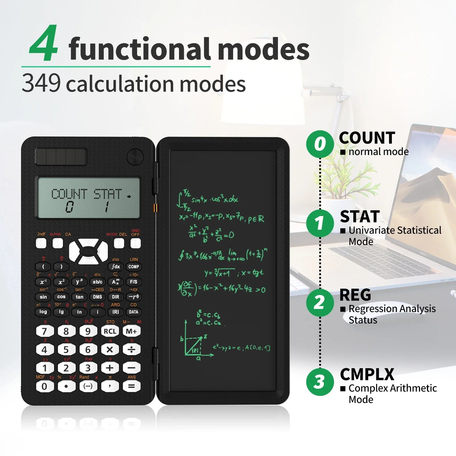 Mini calculadora científica con tableta de escritura, calculadoras, Bloc de notas, notas, electrónica de oficina, suministros escolares 991es Ms EX 82ms, nuevo