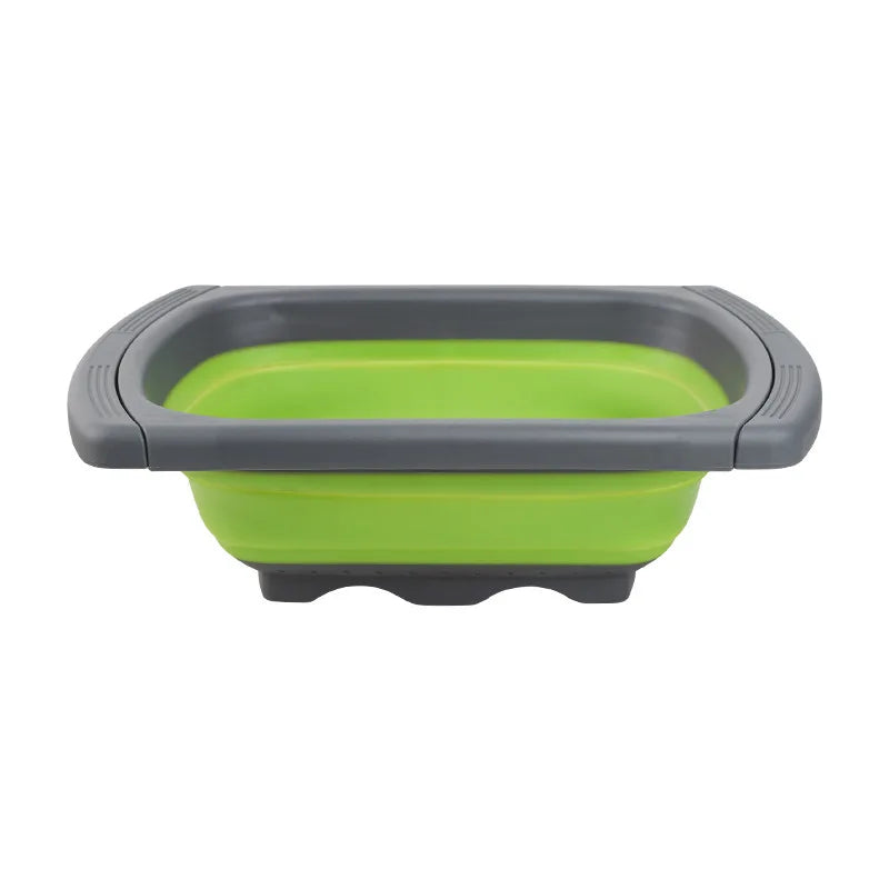 LMETJMA Colador plegable con asas extensibles Colador colador sobre el fregadero coladores de frutas y verduras coladores JT40