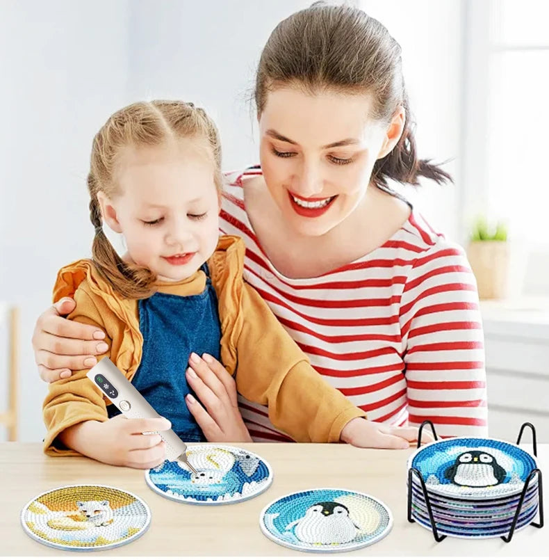 Lápiz Eléctrico para Pintura de Diamantes, 2 Velocidades, Fuerte Succión, Herramienta sin Cera para Pintura de Diamantes DIY, Rápida y Precisa
