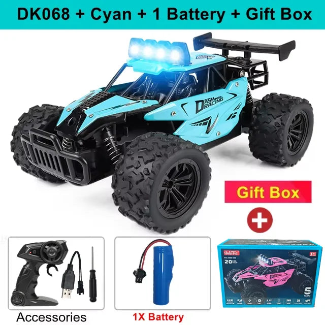 Coche RC 1:16 con Luces LED, Todoterreno, Vehículo de Escalada