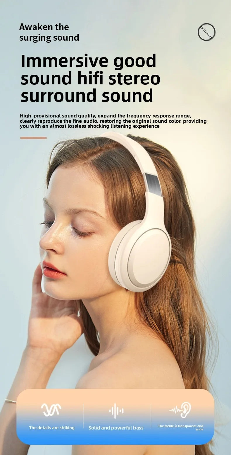Auriculares Bluetooth 5.3 Gaming Plegables TF/AUX