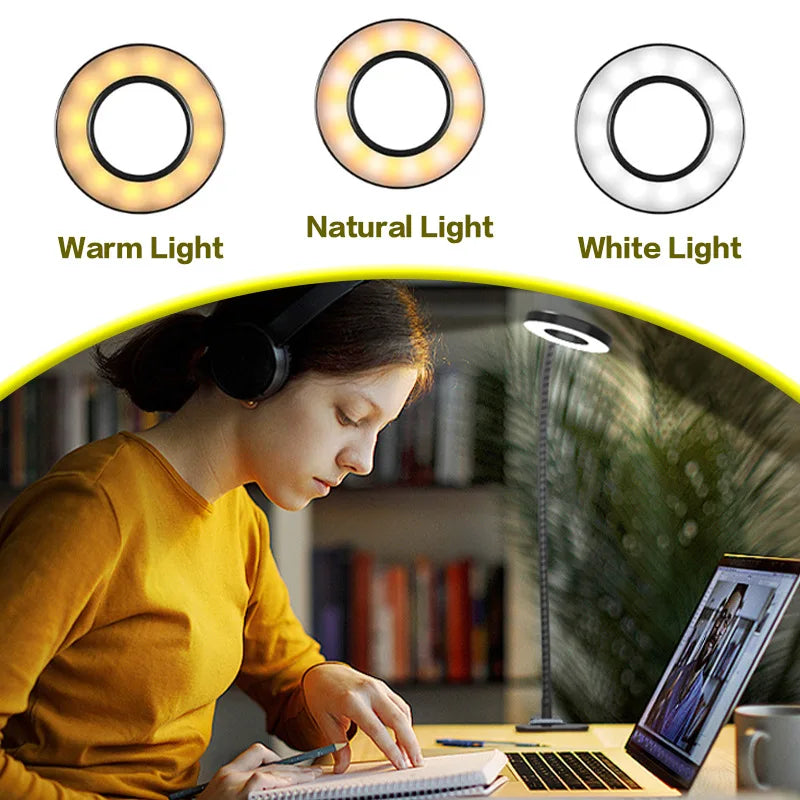 Lupa 5/10X con lámpara de lupa 28/56LED 3 modos de color 10 atenuador de brillo 360 °   Luces flexibles con cuello de cisne (sin adaptador)