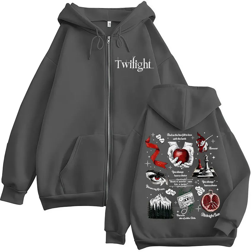 Buzo con Capucha y Cremallera Twilight - Estilo Hip Hop Unisex