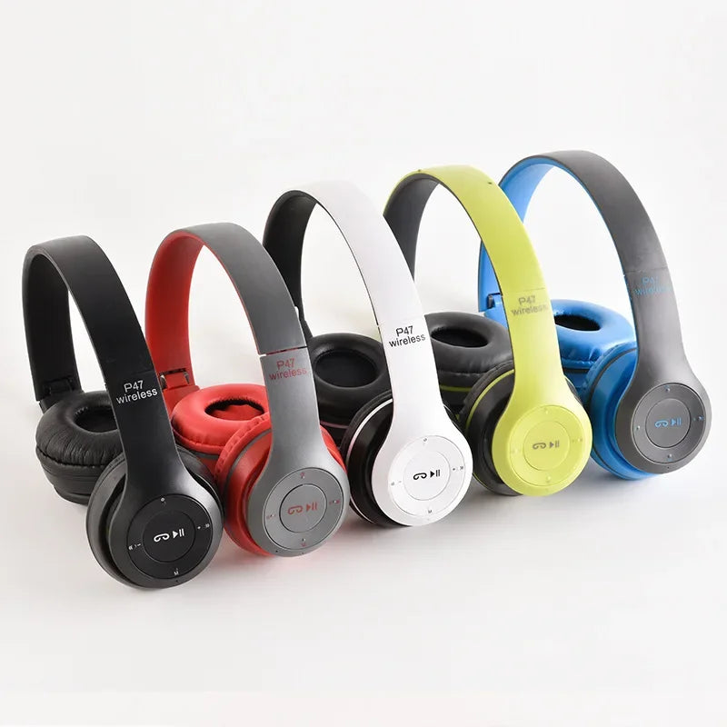 Auriculares Estéreo P47, Auriculares Bluetooth 5.0 Plegables, Auriculares Inalámbricos Deportivos para Exteriores para iPhone, Samsung, PC, Accesorios para Juegos