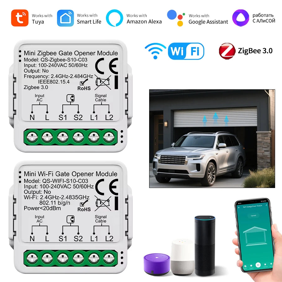 Controlador de Puerta de Garaje WiFi Zigbee Smart Life