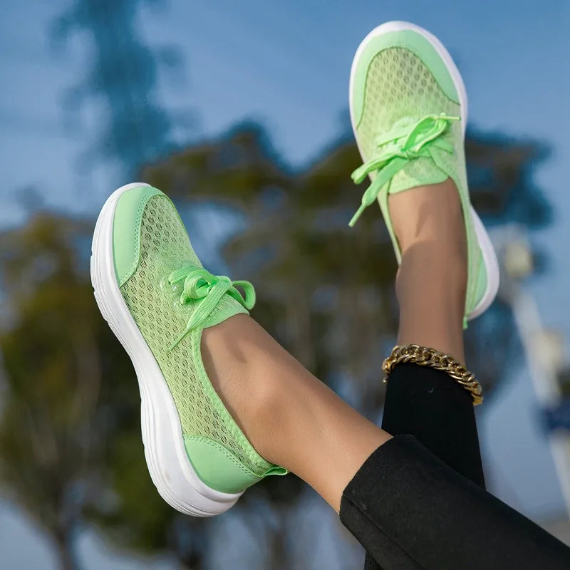 YRZL Zapatillas de deporte para mujer, zapatos informales sin cordones, malla transpirable, cómodos, suaves, mocasines clásicos para conducir, zapatos para mujer