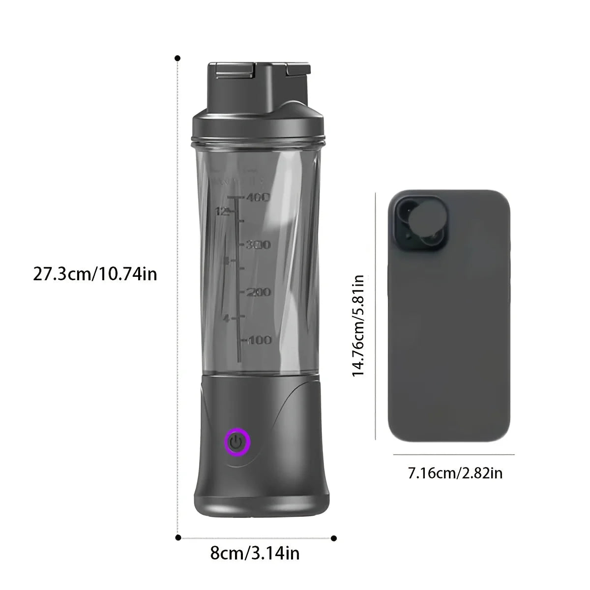 Exprimidor Eléctrico Portátil con Motor de 60W y Cuchillas de Acero