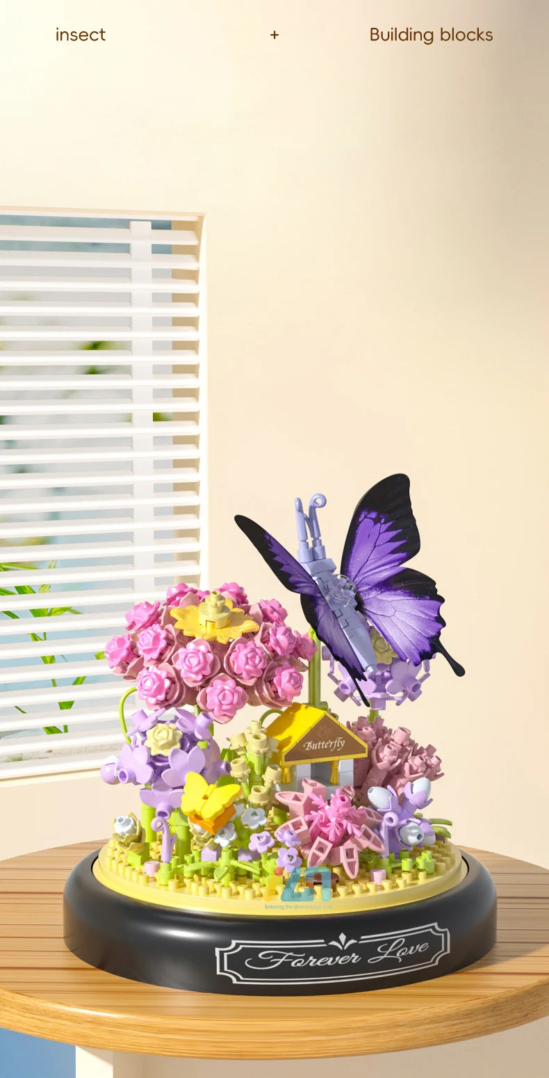 Bloques de Construcción de Flores e Insectos DIY con Cubierta