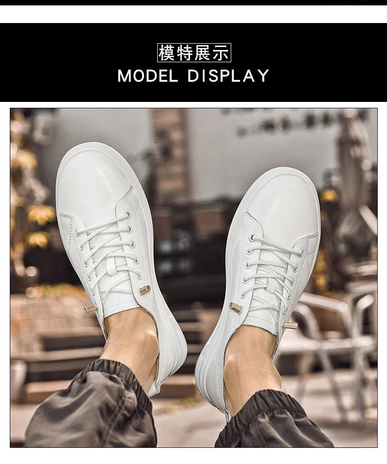 Zapatos casuales, zapatos deportivos de piel de vaca, zapatos planos, zapatos casuales clásicos para hombres, nuevos estilos de primavera y otoño, zapatos casuales de moda