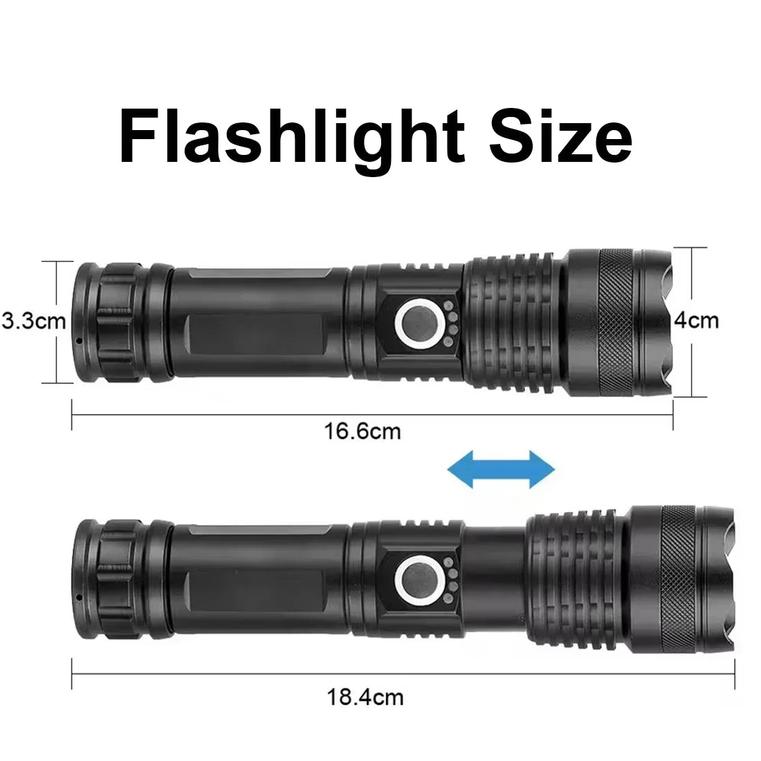 Linternas recargables, linterna táctica LED de alta potencia, linterna de caza portátil superbrillante para senderismo de emergencia