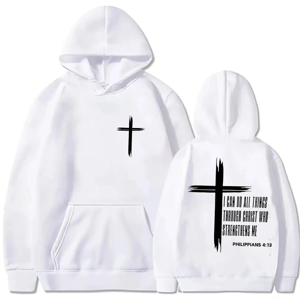 Sudadera con Capucha Estampado Religioso para Hombre, Pullover