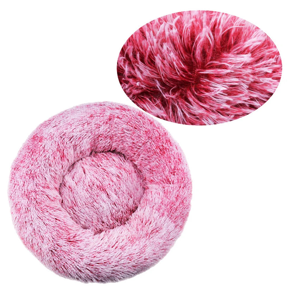 Cama Redonda de Felpa para Mascotas - Perros y Gatos