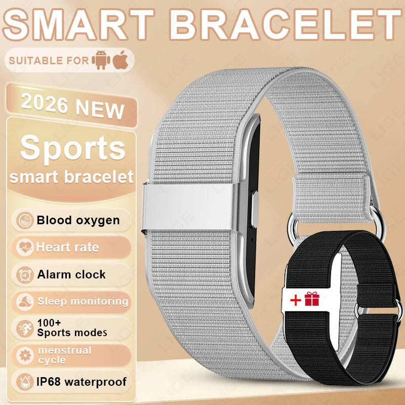 Pulsera inteligente LIGE 2026, monitor cardíaco y VFC, resistente al agua IP68