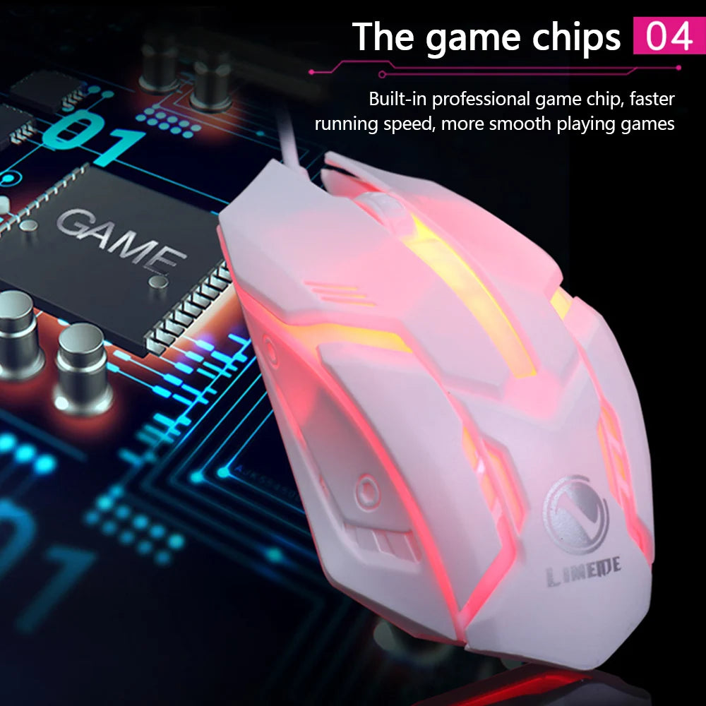Limei S1 E deportes LED luminoso retroiluminado ratón con cable USB con cable para ordenador portátil de escritorio silencioso ratón para juegos de ordenador de oficina
