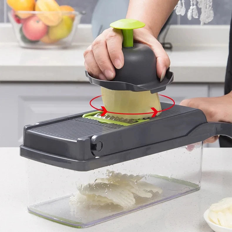 Picadora de verduras multifuncional, cortador de cebolla, ralladores de alimentos, rebanador, Dicer, desmontable, accesorios de cocina, paquete de 15