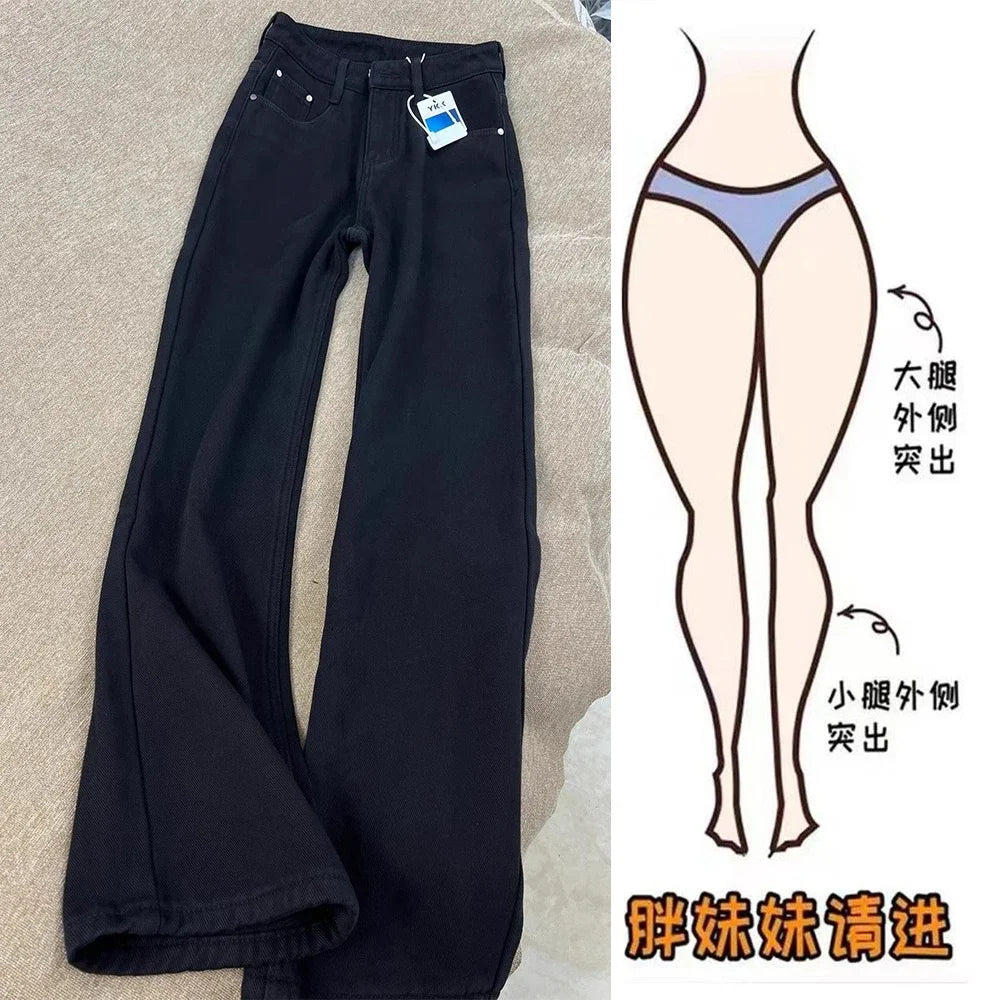 Pantalones Vaqueros Holgados de Pierna Recta para Mujer