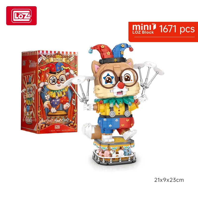 LOZ-1947 juguete de moda nacional payaso ardilla modelo de mesa decoración para adultos y niños modelo de bloques de construcción juguete regalo de Año Nuevo