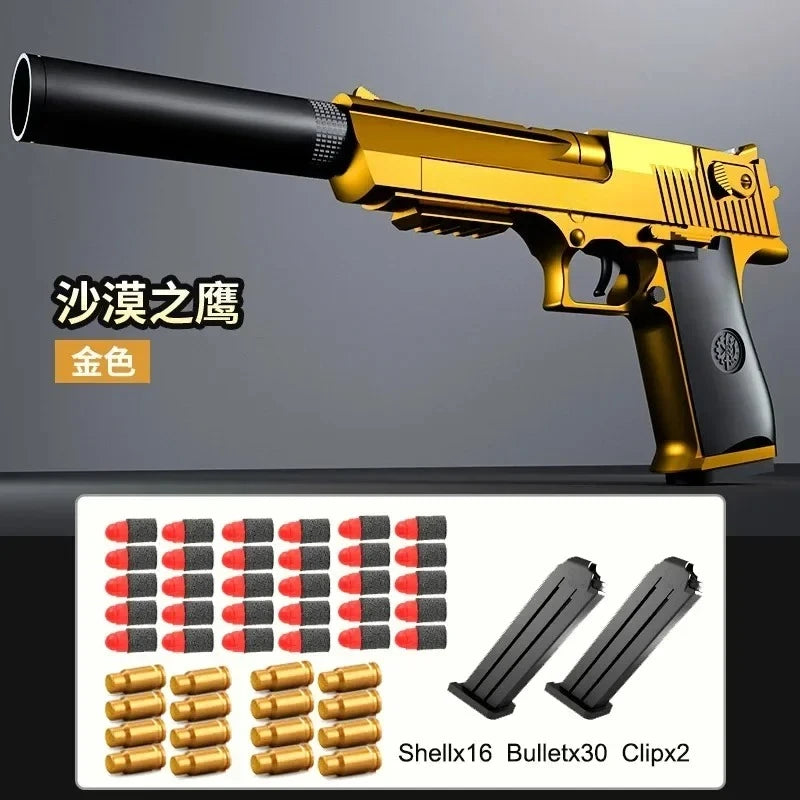 Pistola de Juguete Desert Eagle con Dardos de Espuma y Silenciador